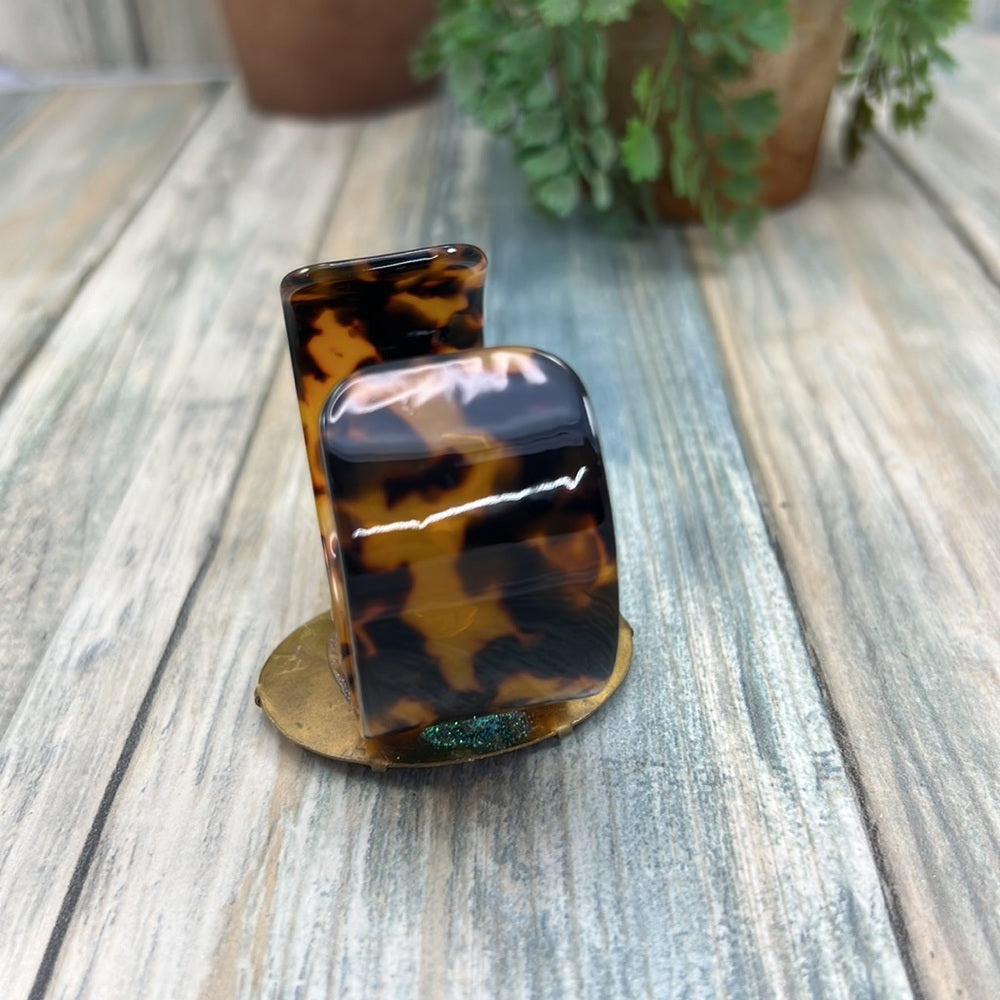 Adorned Crown Artisan Assemblage tortoise shell enamel Christmas bracelet