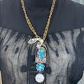 Adorned Crown artisan assemblage dreaming cameo rhinestone bling necklace
