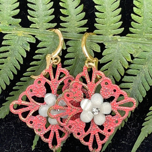 Adorned Crown artisan assemblage faith filigree cross lightweight earrings