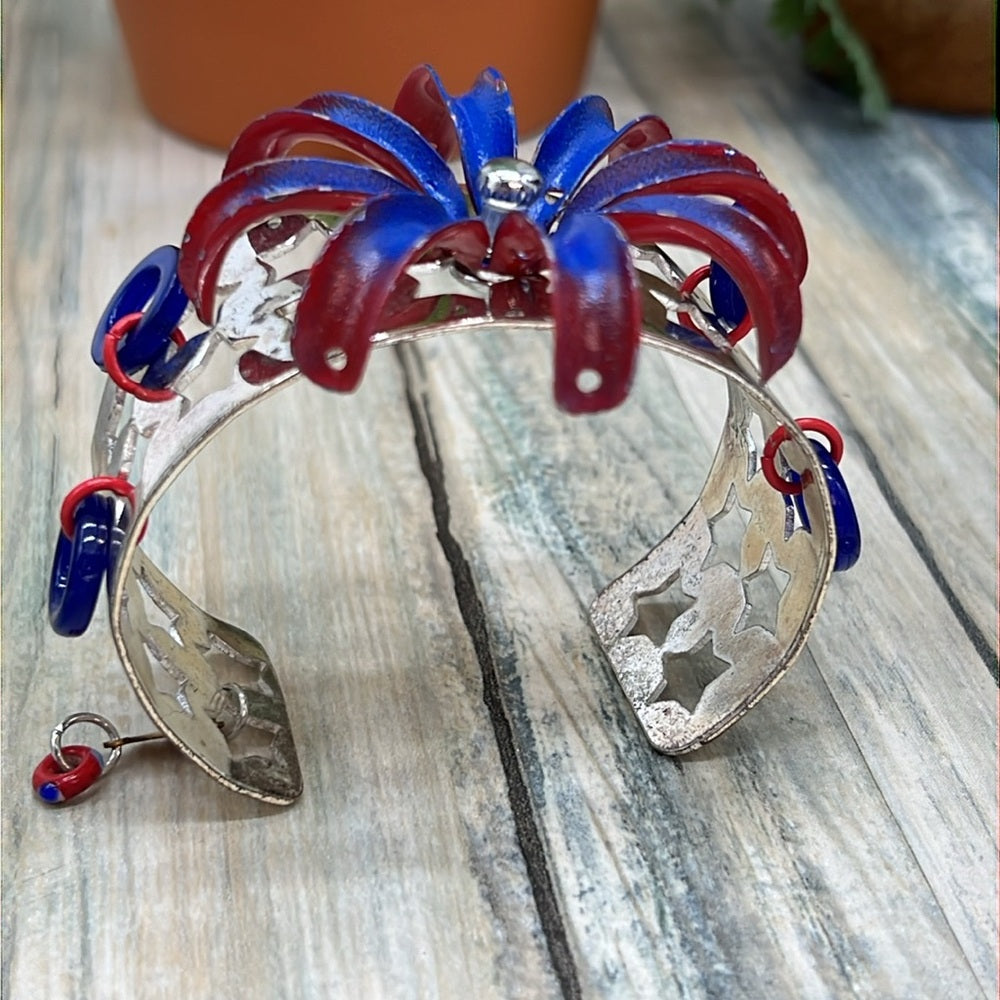 Adorned Crown Jewelry july 4th Independence Day fireworks show cuff bracelet