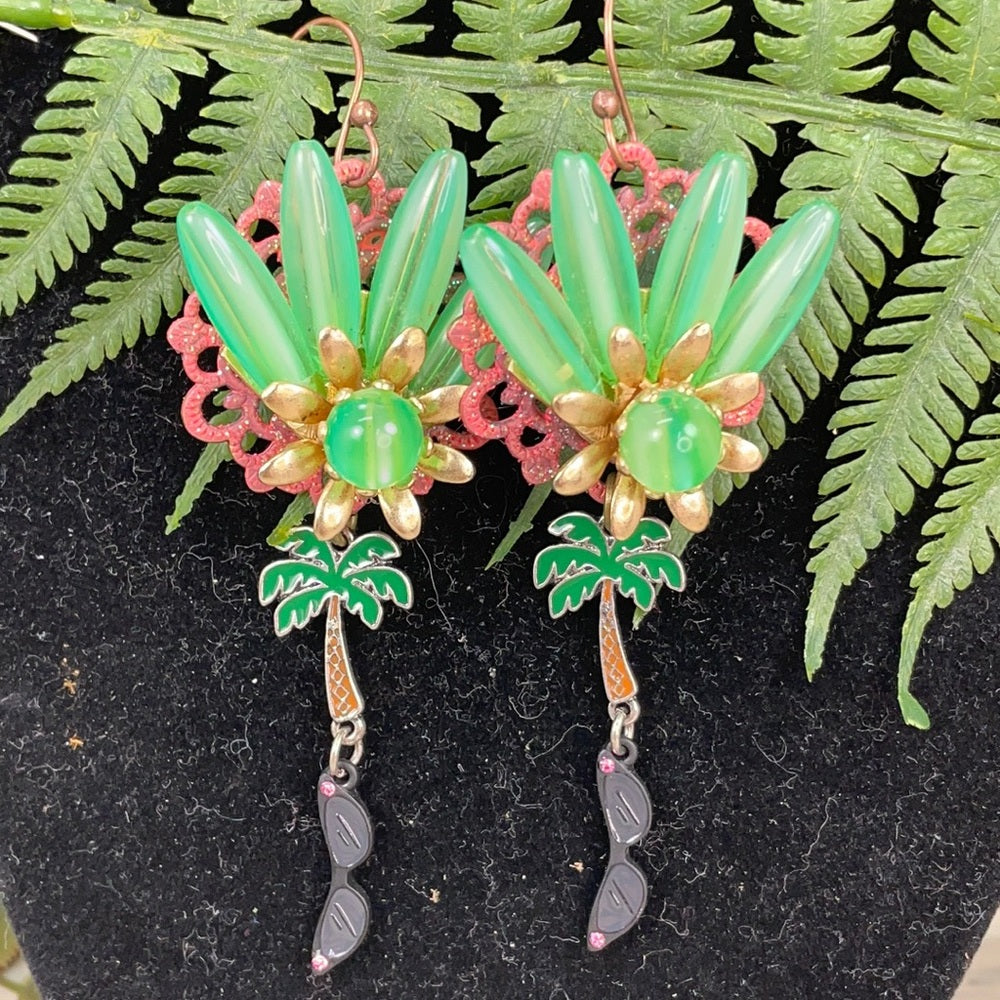 Adorned Crown assemblage tropical vacation sunglasses palm tree earrings