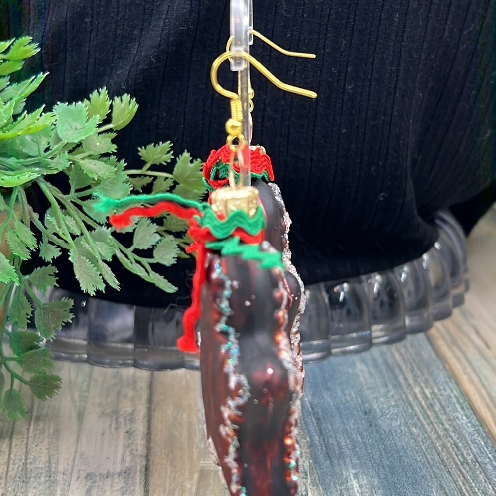 Adorned Crown Artisan Assemblage gingerbread man Christmas earrings