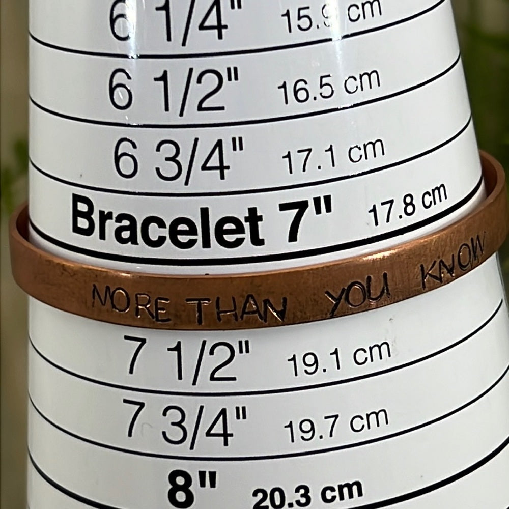 Adorned Crown Artisan stamp texture copper bracelet more than you know