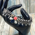 Adorned Crown Artisan Assemblage Victorian name link rhinestone bracelet