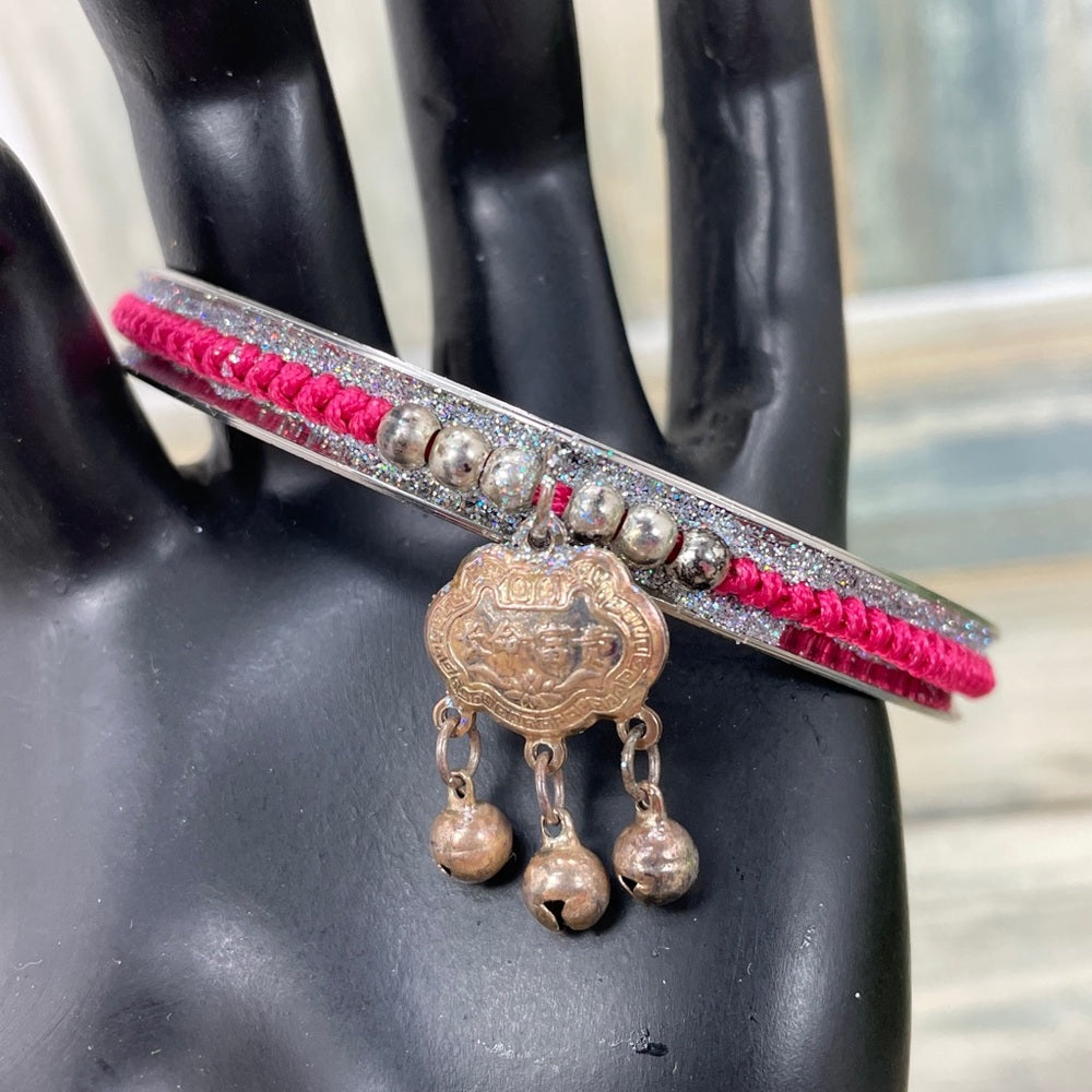 Adorned Crown artisan assemblage moroccan charm bangle bracelet