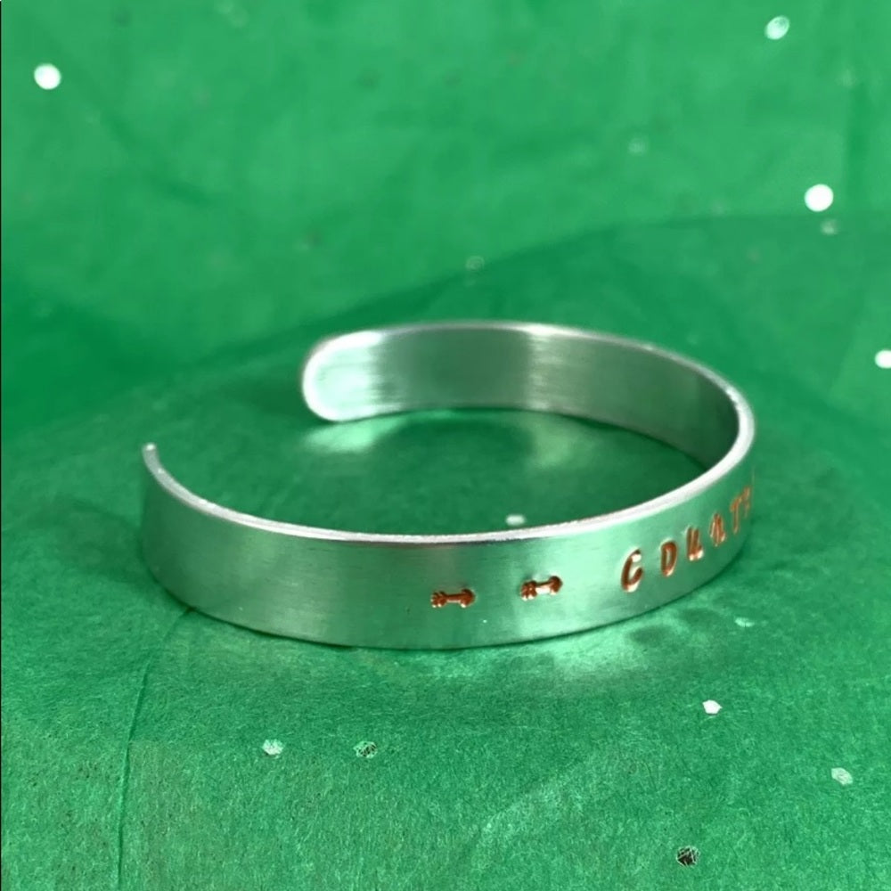 Adorned Crown stamp cuff country girl orange bracelet