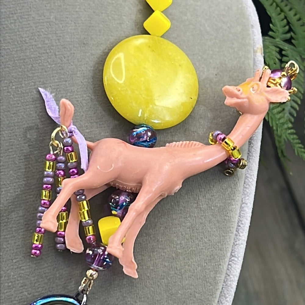 Adorned Crown Artisan Assemblage child’s play giraffe amethyst necklace