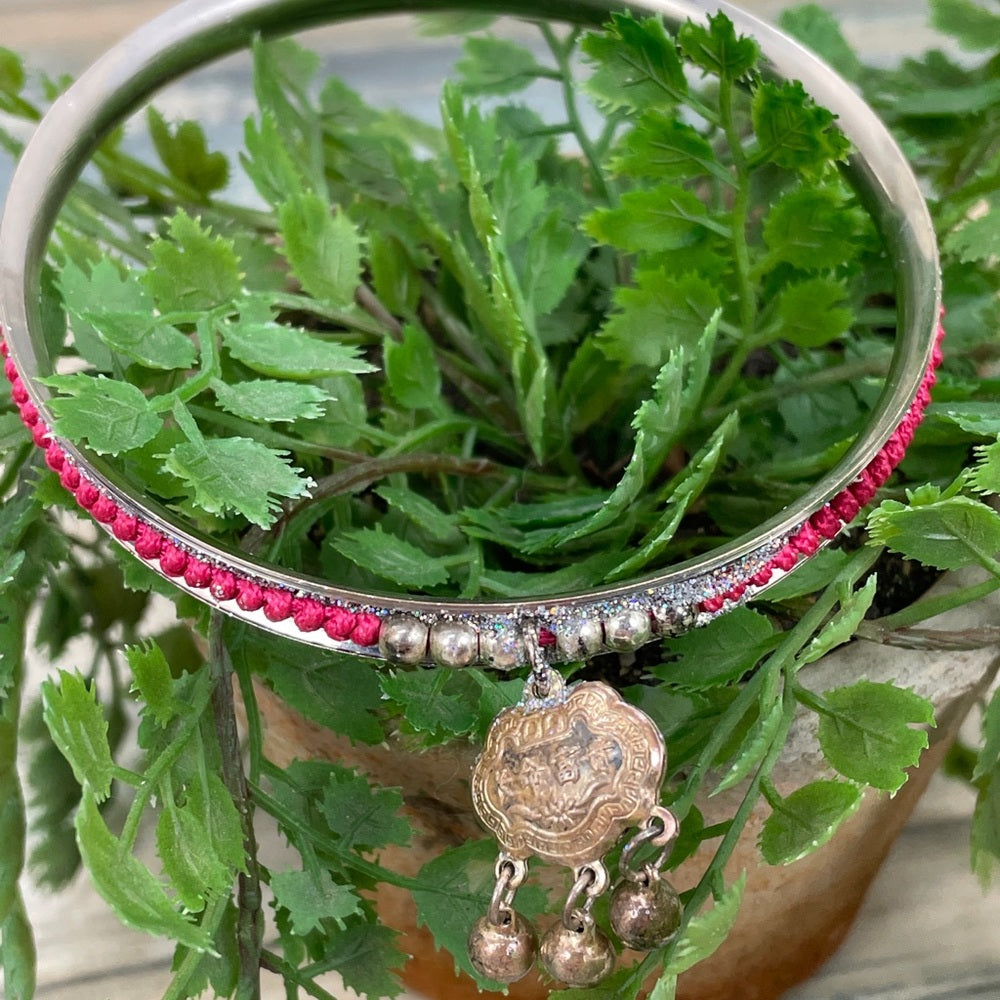 Adorned Crown artisan assemblage moroccan charm bangle bracelet