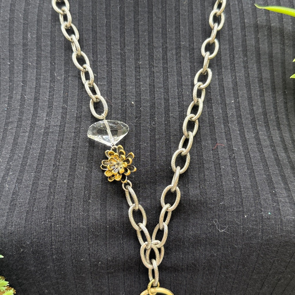 Adorned Crown Jewelry assemblage watch case spirit reversible pendant necklace