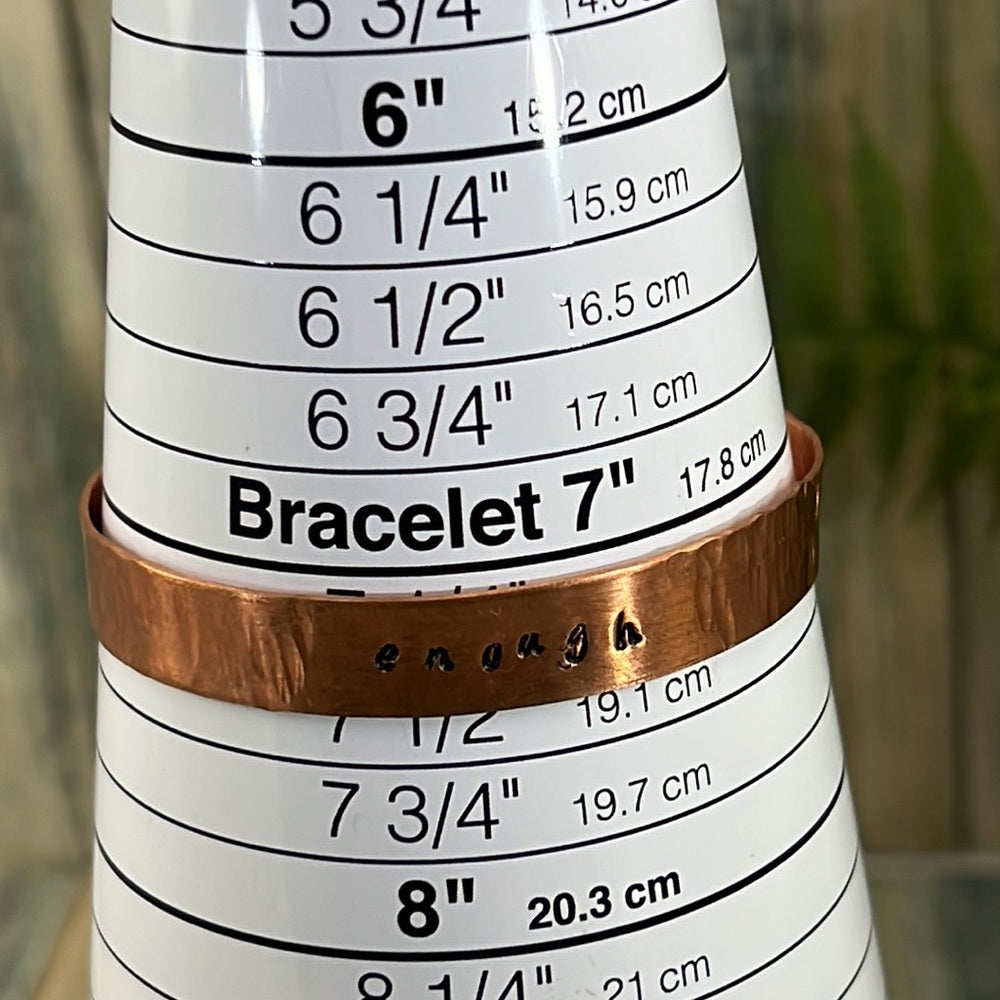 Adorned Crown Artisan stamped textured copper cuff bracelet 1 size ENOUGH