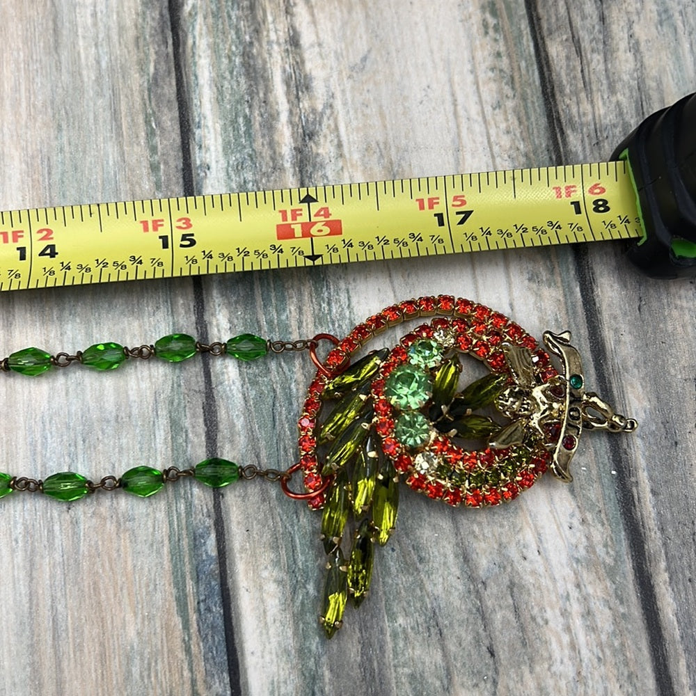 Adorned Crown Artisan Assemblage joy to the world Christmas angel necklace