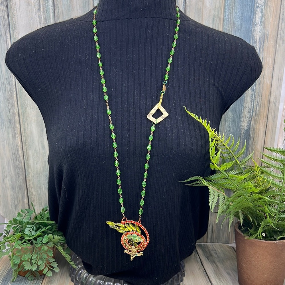 Adorned Crown Artisan Assemblage joy to the world Christmas angel necklace
