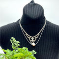 Adorned Crown Jewelry double strand beaded pearl rhinestone choker necklace