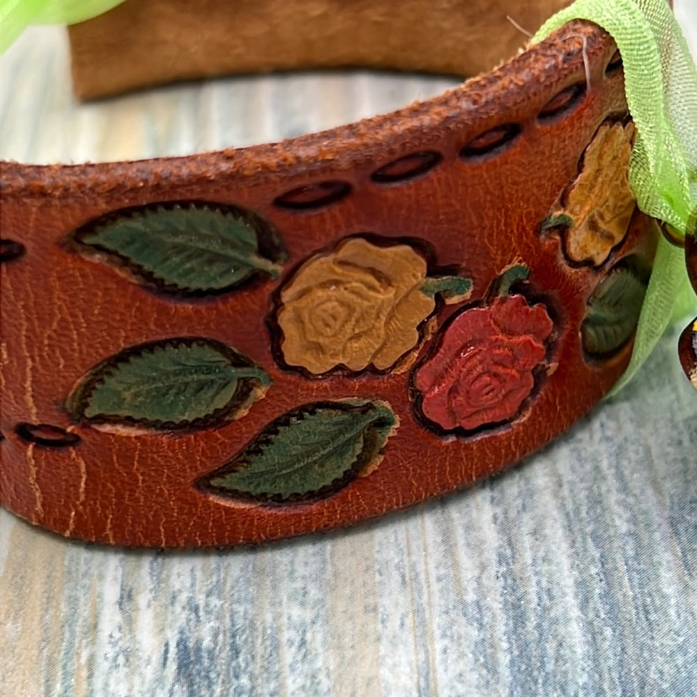 Adorned Crown cowgirl collection butterfly leather cuff bracelet
