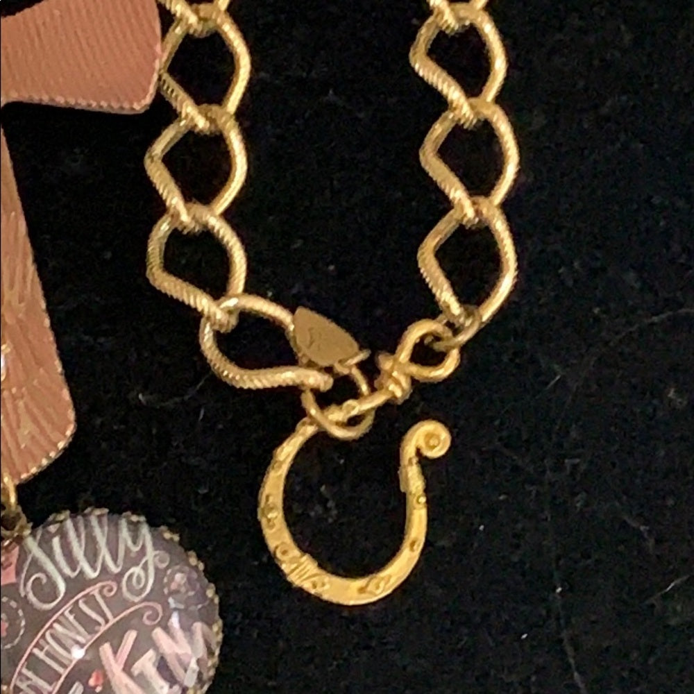Adorned Crown Artisan assemblage cross be silly be kind be honest necklace