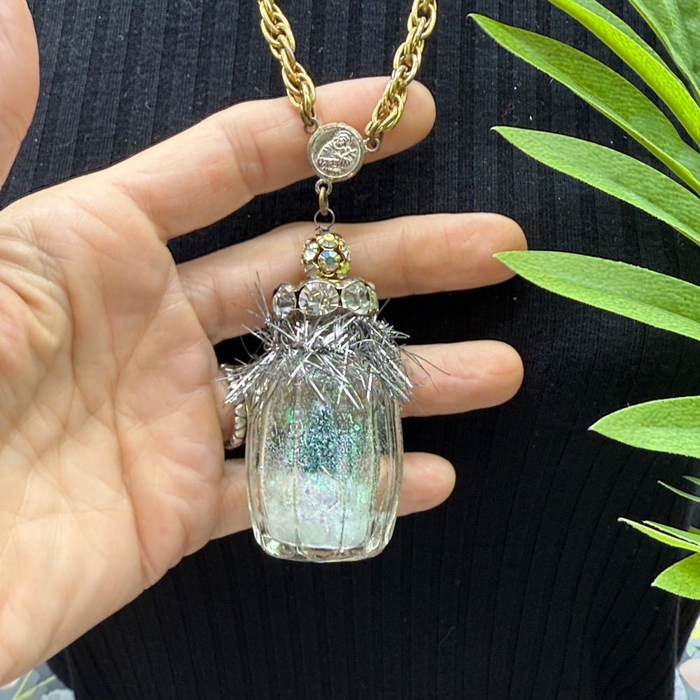 Adorned Crown Jewelry vintage salt shaker Christmas tree necklace 3
