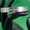Adorned Crown stamped cuff mama bear pink bracelet