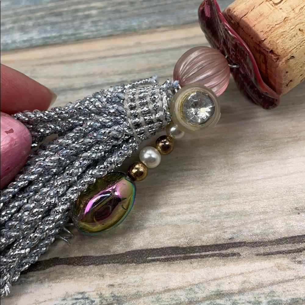 Adorned Crown assemblage wine cork ornament