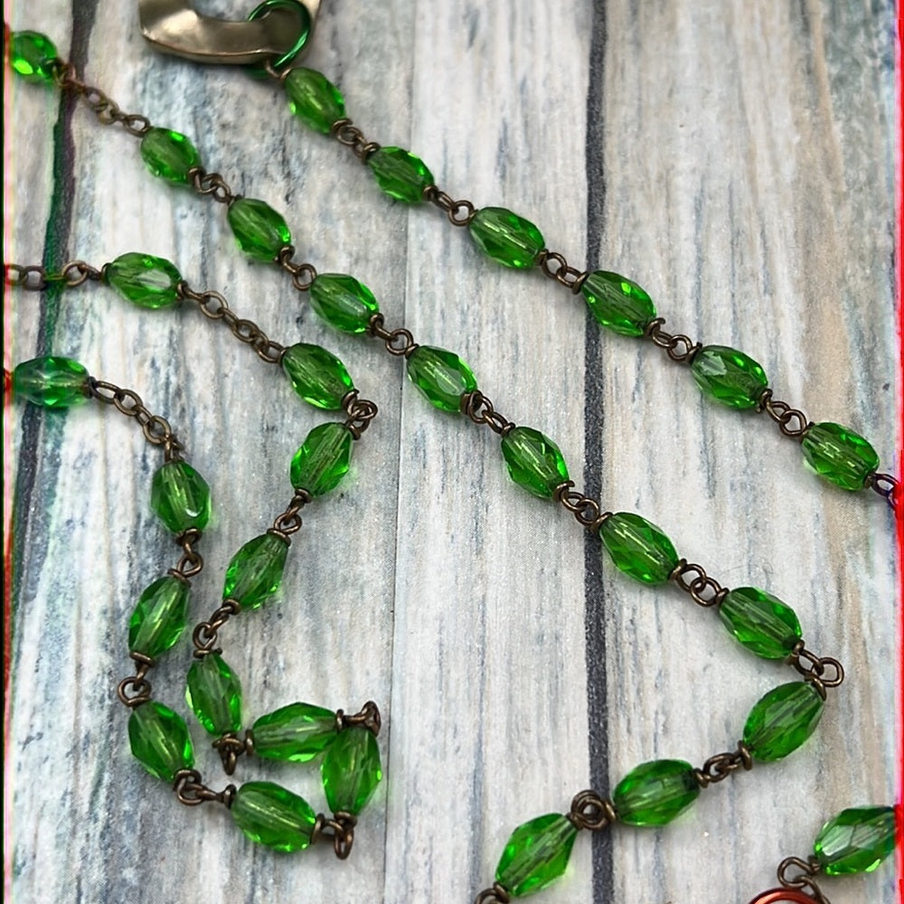Adorned Crown Artisan Assemblage joy to the world Christmas angel necklace