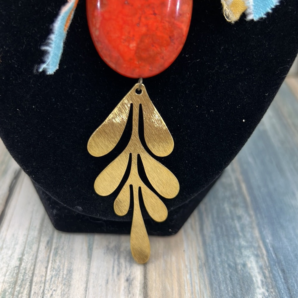 Adorned Crown Artisan Assemblage jasper and gemstone pendant necklace