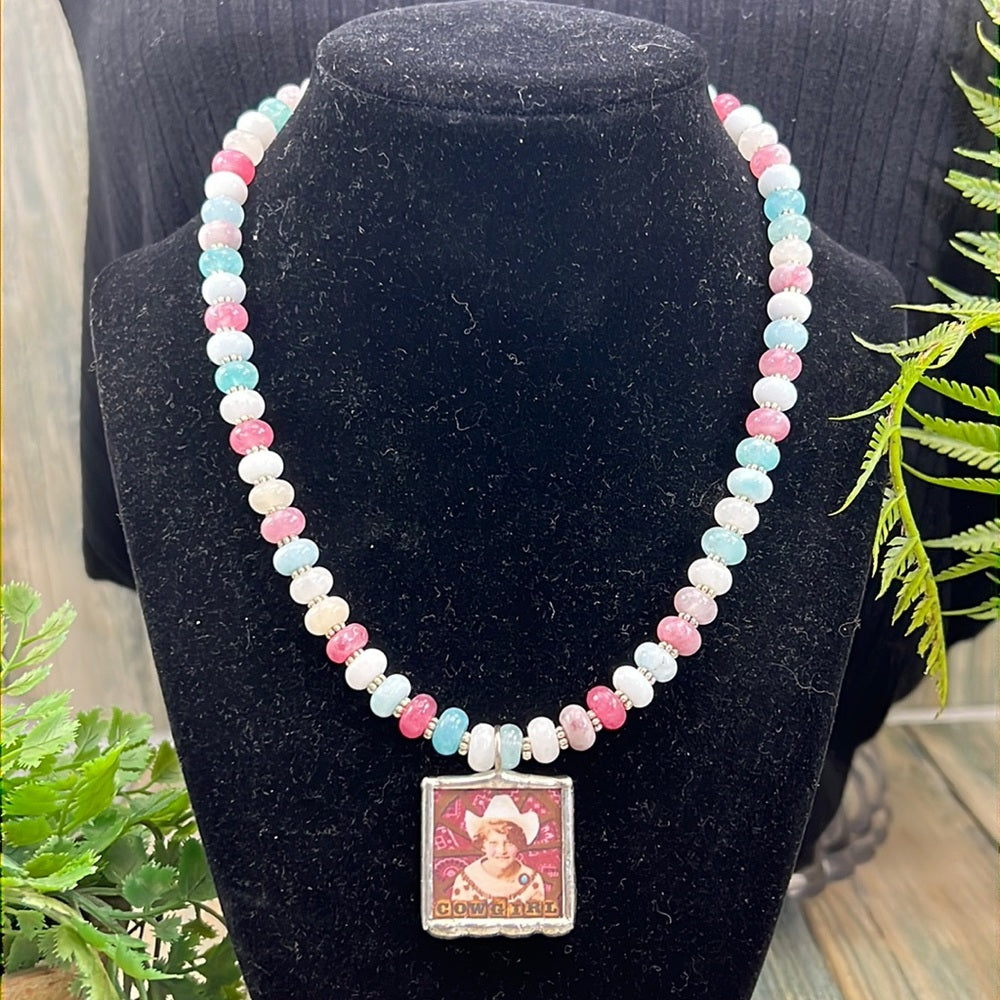 Adorned Crown cowgirl collection theres a cowgirl in all of us jade necklace