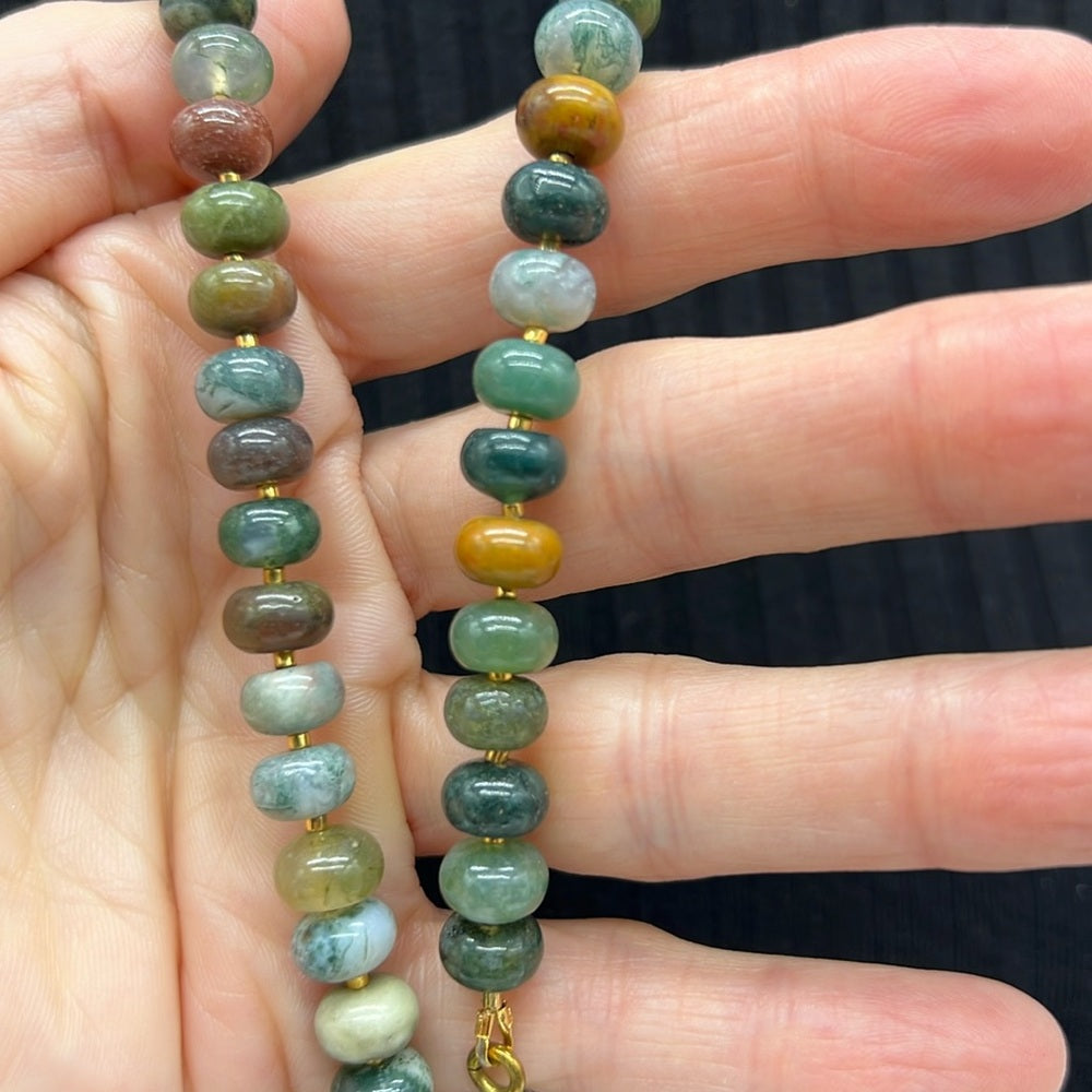 Adorned Crown Jewelry assemblage gemstone bead Lord Be our strength necklace