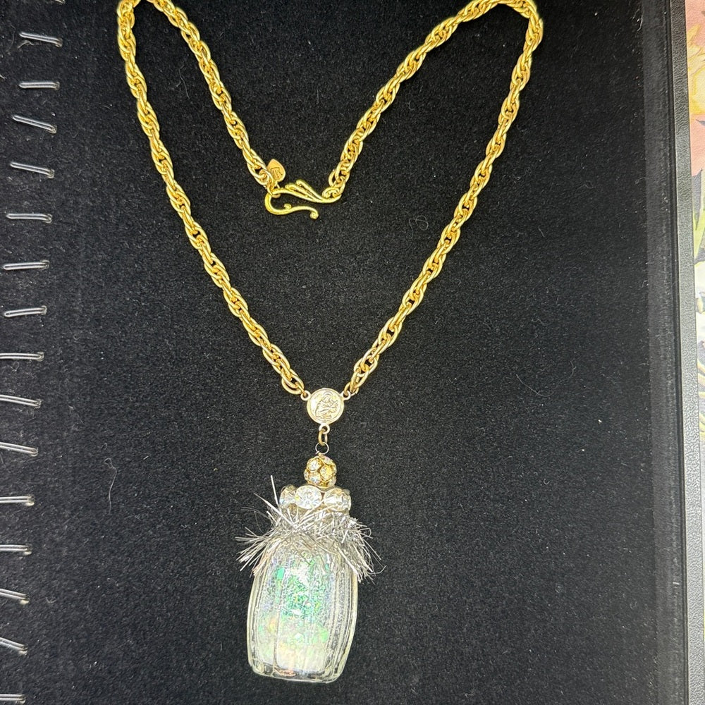 Adorned Crown Jewelry vintage salt shaker Christmas tree necklace 3