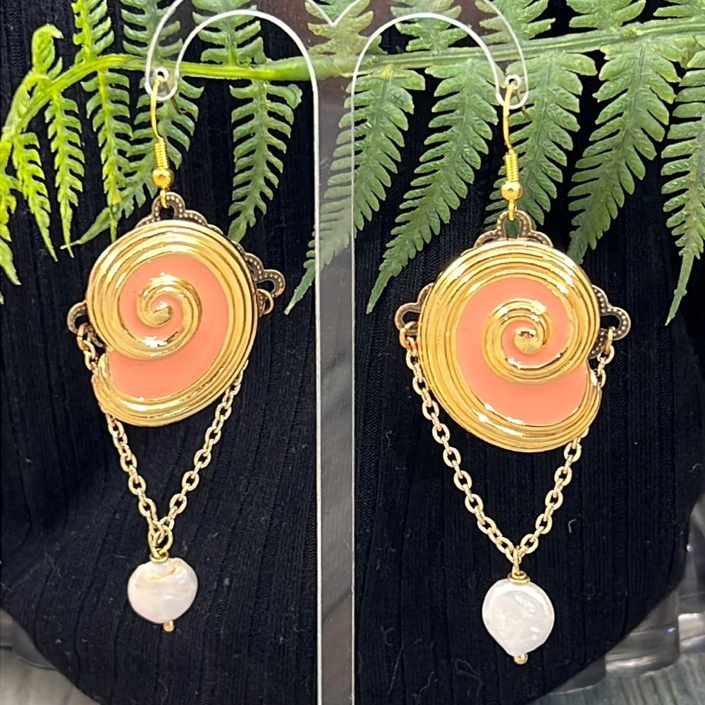 Adorned Crown Assemblage beaches & butterflies nautilus shell earrings