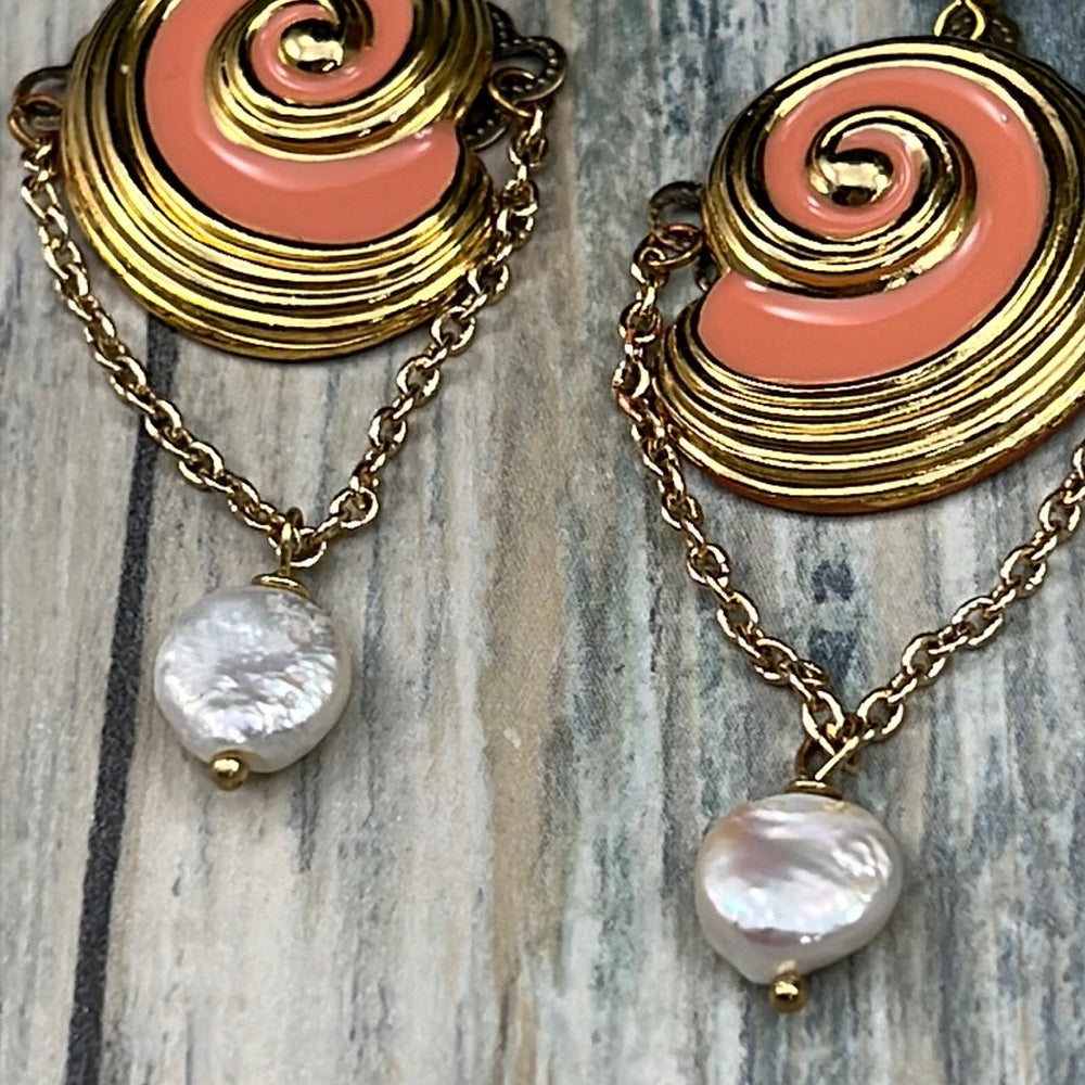 Adorned Crown Assemblage beaches & butterflies nautilus shell earrings