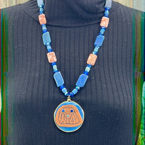 Adorned Crown Artisan assemblage agate copper family pendant jasper necklace
