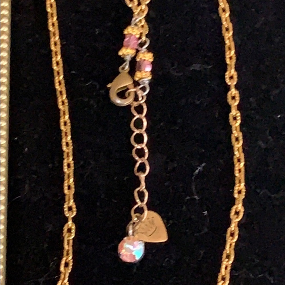 Adorned Crown artisan assemblage dahlia enamel flower necklace