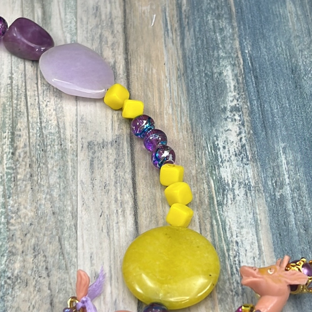 Adorned Crown Artisan Assemblage child’s play giraffe amethyst necklace
