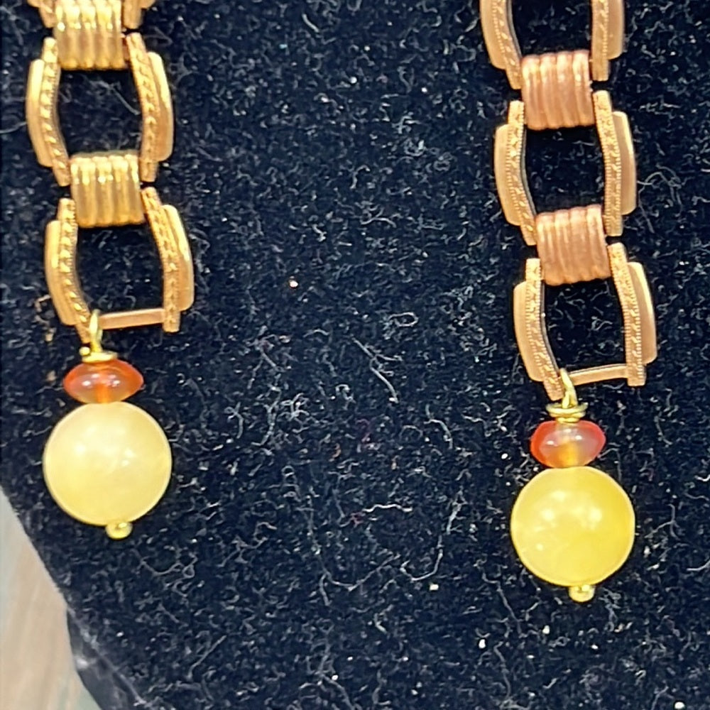 Adorned Crown Artisan Assemblage watch chain jade carnelian earrings