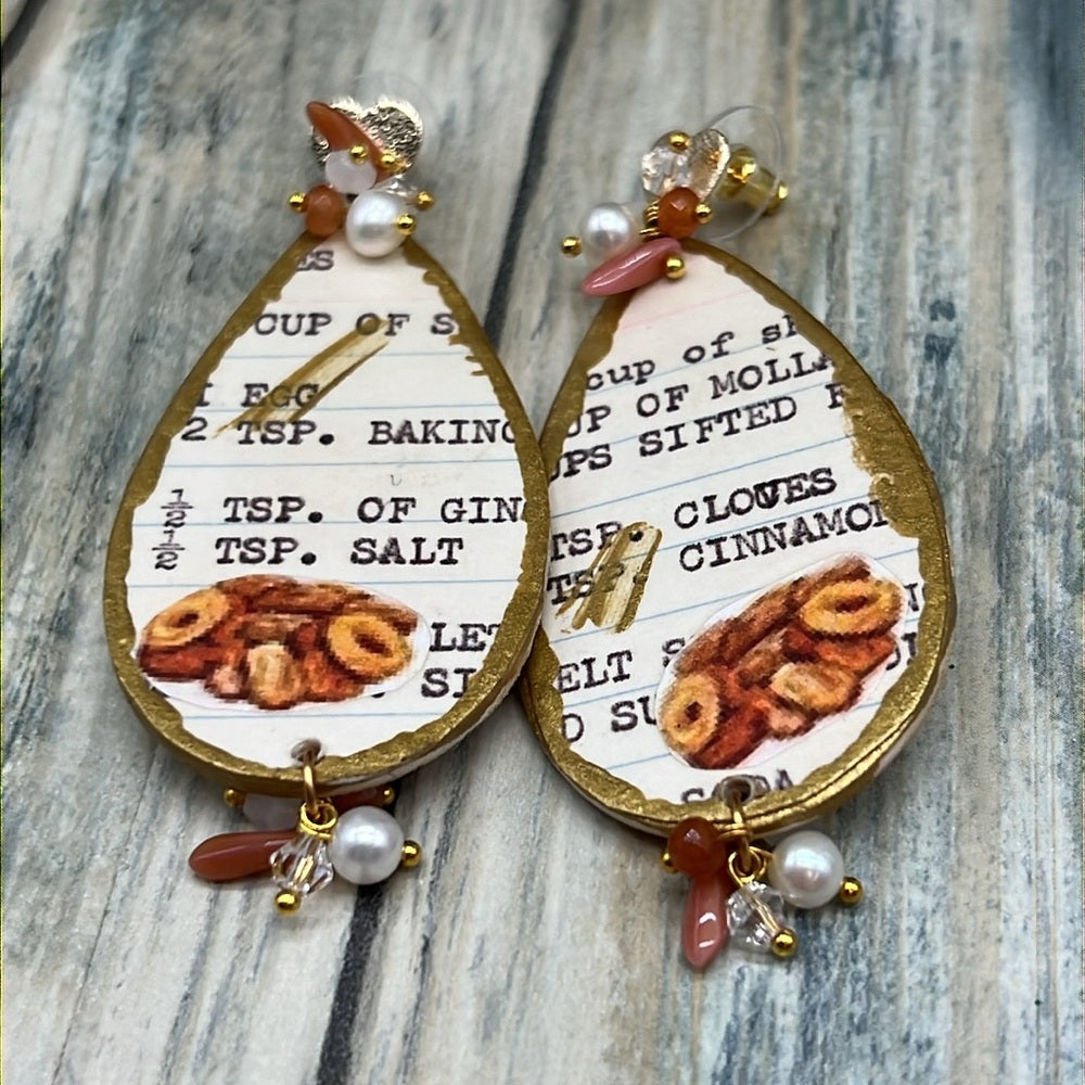 Adorned Crown Jewelry assemblage lightweight love baking sweets earrings