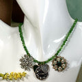 Adorned Crown artisan assemblage Vintage Love Charm Necklace