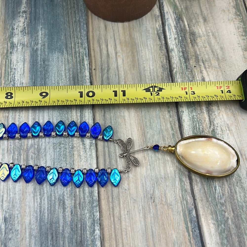Adorned Crown Assemblage beaches & butterflies shell dragonfly necklace