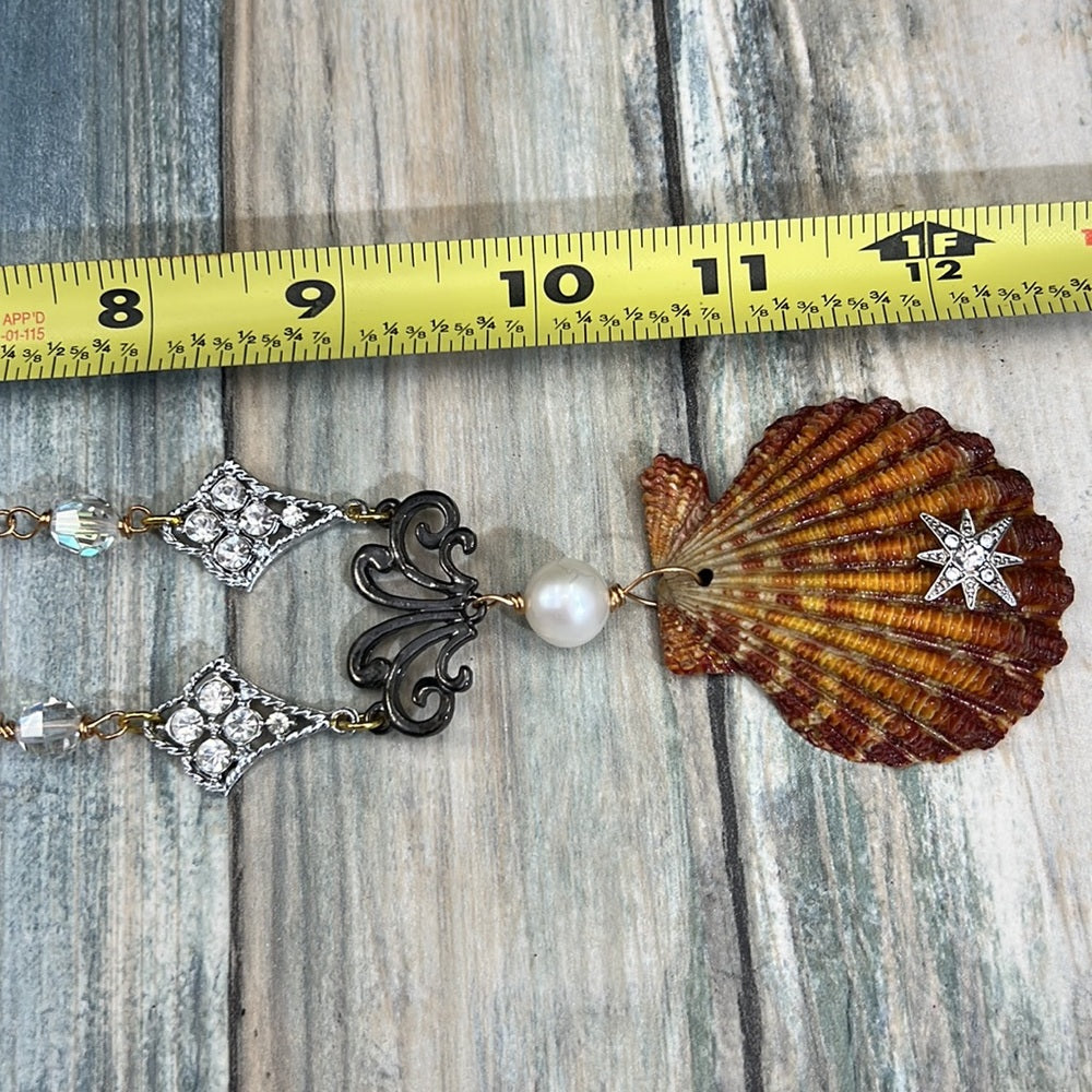 Adorned Crown Assemblage beaches & butterflies star shell crystal necklace