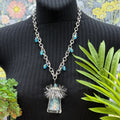 Adorned Crown Jewelry assemblage vintage salt shaker Christmas tree necklace 1