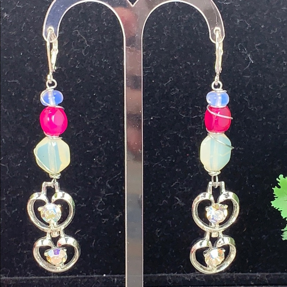 Adorned Crown assemblage rhinestone gemstone trio mix earrings