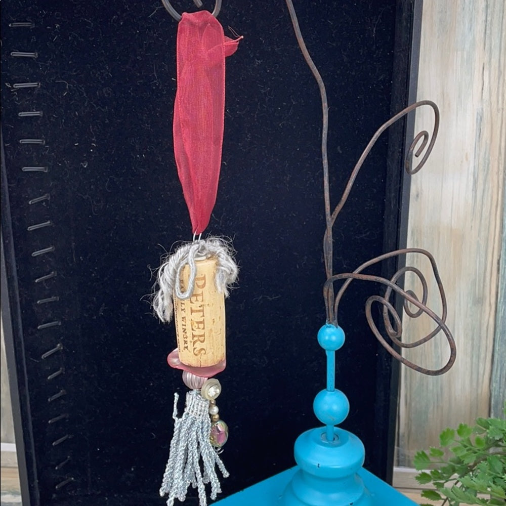 Adorned Crown assemblage wine cork ornament