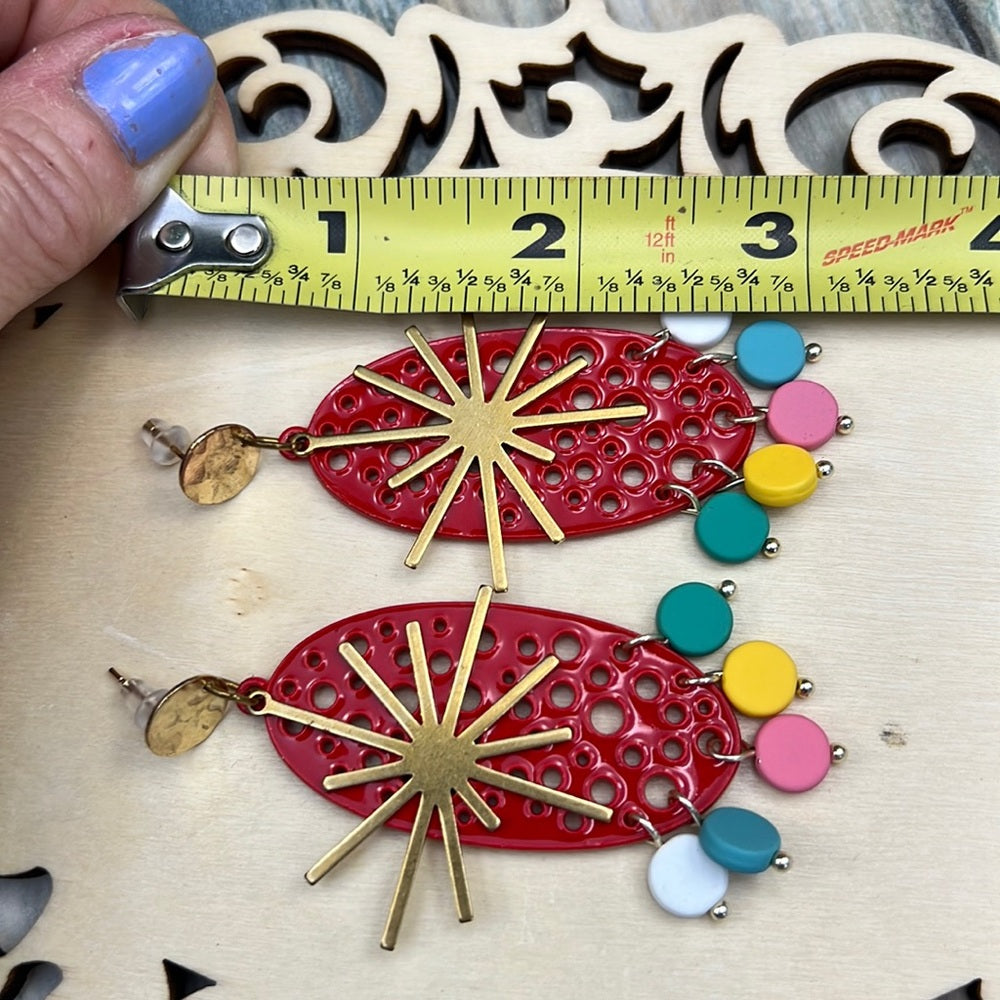 Adorned Crown Artisan Assemblage earrings atomic starburst