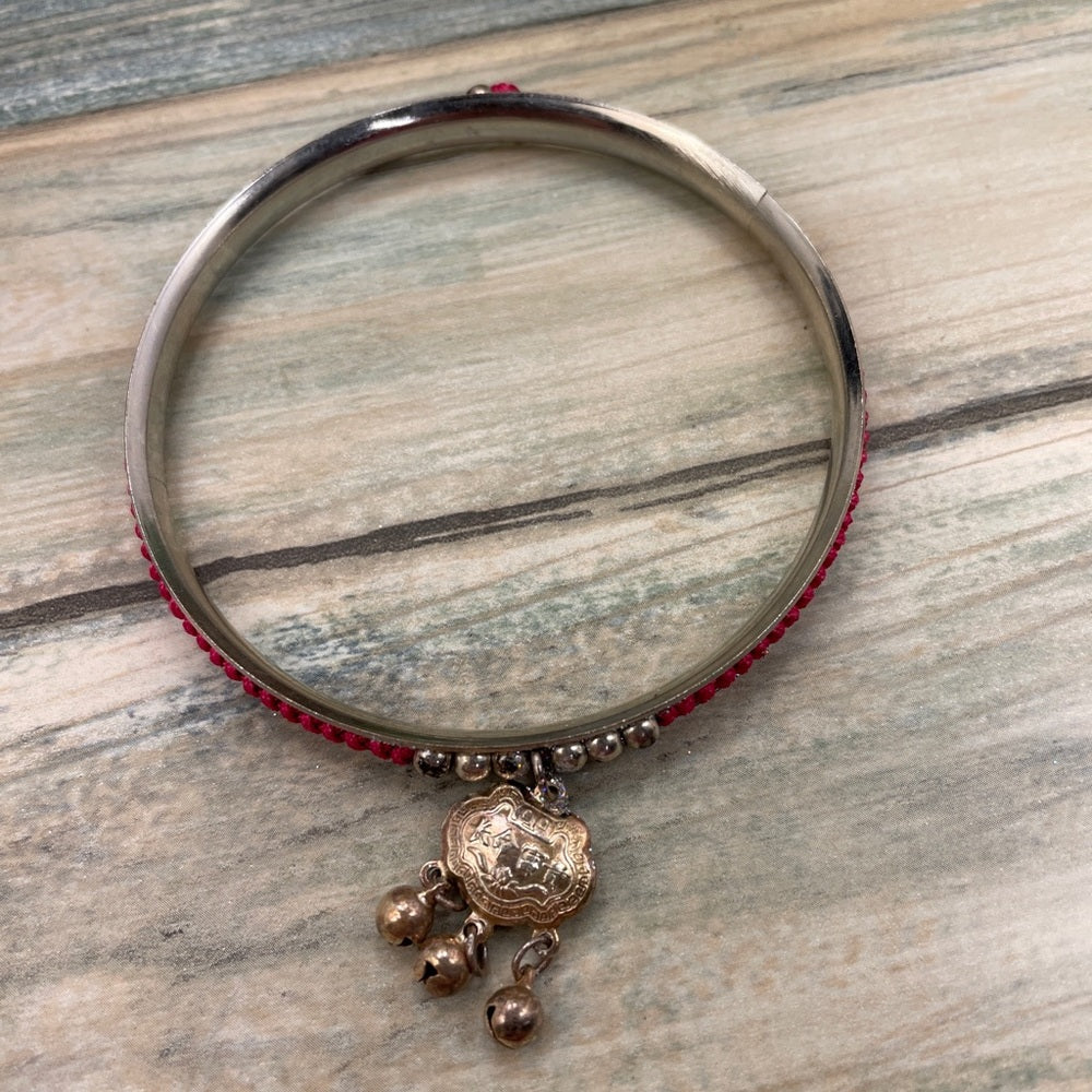 Adorned Crown artisan assemblage moroccan charm bangle bracelet