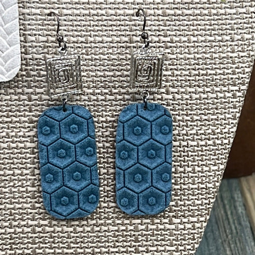 2 pair Adorned Crown Artisan Assemblage leather earrings swirl paisley