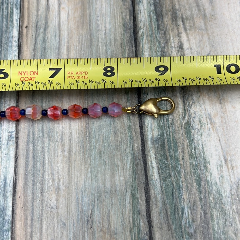 Adorned Crown Jewelry artisan assemblage heart key cloisonné pink bracelet