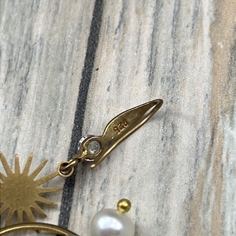 Adorned Crown Artisan Assemblage earrings lemon & imperial jade Pearl burst