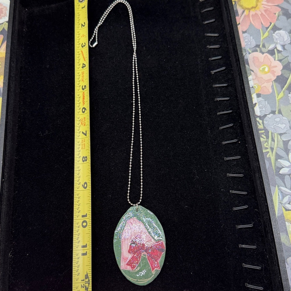 Adorned Crown Jewelry assemblage Christmas gloves flat spoon necklace
