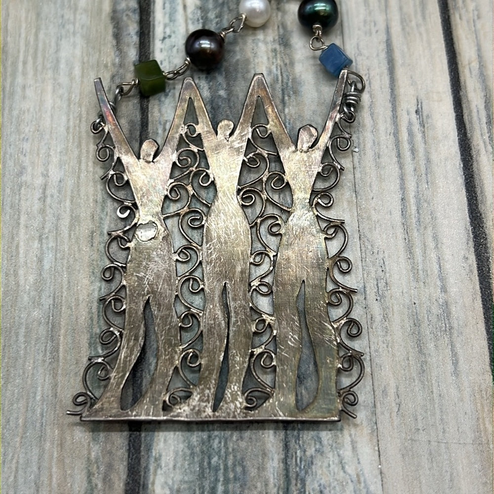 Adorned Crown Jewelry assemblage Sisters Friends pearl gemstone necklace