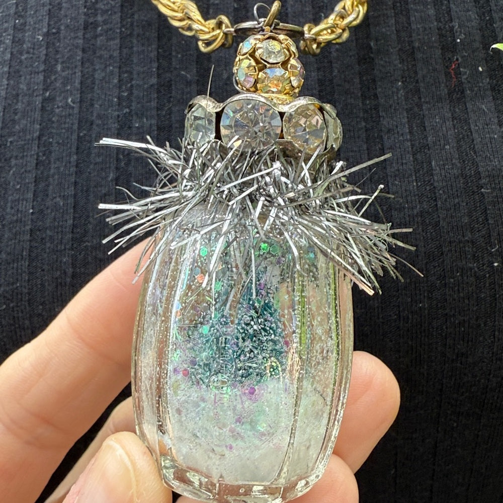 Adorned Crown Jewelry vintage salt shaker Christmas tree necklace 3