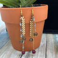 Adorned Crown Jewelry artisan assemblage asymmetrical mix metal earrings