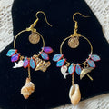 Adorned Crown Artisan Assemblage beaches & butterflies beach charm earrings